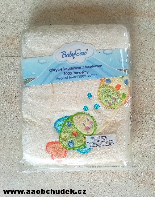 Dětská froté osuška s kapucí smetanová