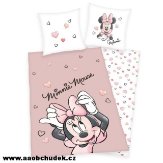 Povlečení Minnie Mouse srdce 