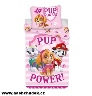 Povlečení Paw Patrol Pup Power růžové 