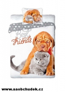 Povlečení Best Friends kotě a pes