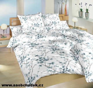 Povlečení krepové Louka modrá 