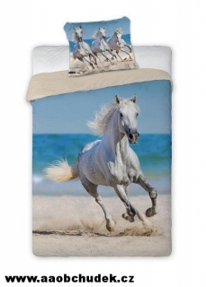 Povlečení fototisk Kůň běžící na pláži 