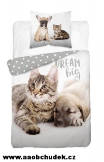 Povlečení Dream Team kočka a pes 