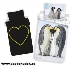 Povlečení svítící Tučňáci rodinka