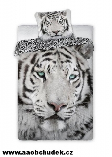 Povlečení fototisk Bílý tygr hlava