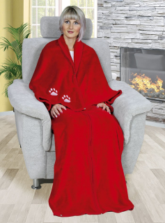 Televizní pytel červený TV zapínací deka