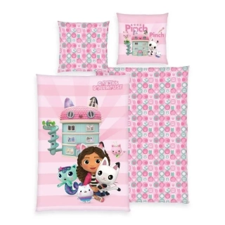 Povlečení Gábinin kouzelný domek pink 