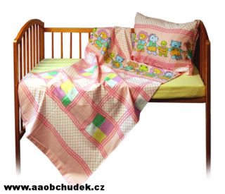 Povlečení do postýlky kamarádi zvířátka růžové