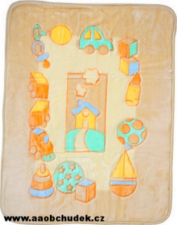 Dětská deka španělská teplá béžová s obrázky