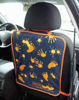 Chránič ochrana předního autosedadla modrý otisky dlaně nohy