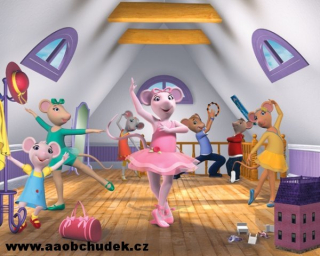 Walltastic tapeta 3D Myška baletka Angelina Balerina