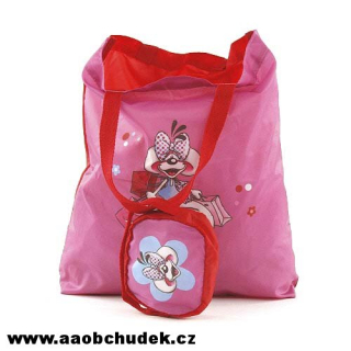 Skládací nákupní taška růžová Diddlina myška