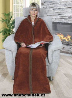 Televizní pytel zapínací deka hnědá 