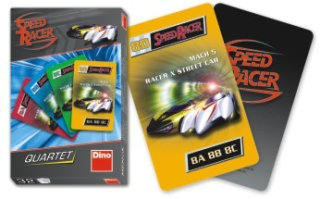 Kvarteto karty Speed Racer auta závodní