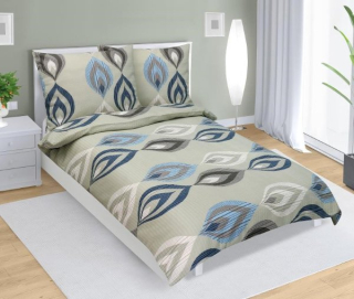 Krepové povlečení Slzy modrošedé