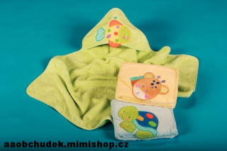 Dětská froté osuška s kapucí smetanová